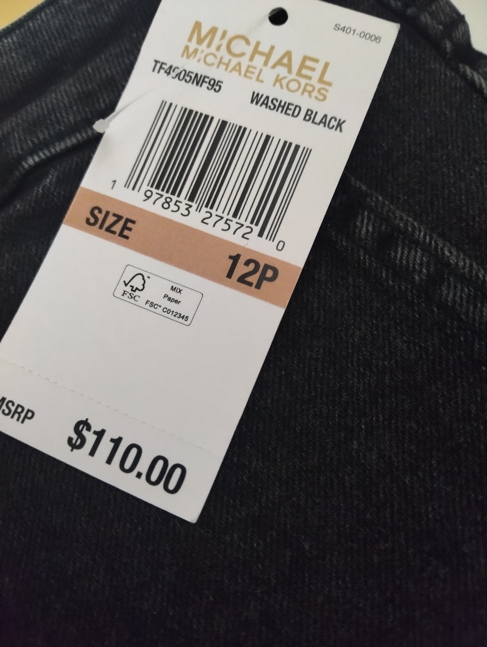 Michael Kors Women's Washed Black Jeans New Size 12P - Picture 2 of 6